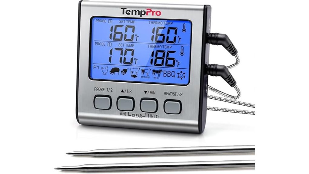temppro tp17 dual probe meat thermometer