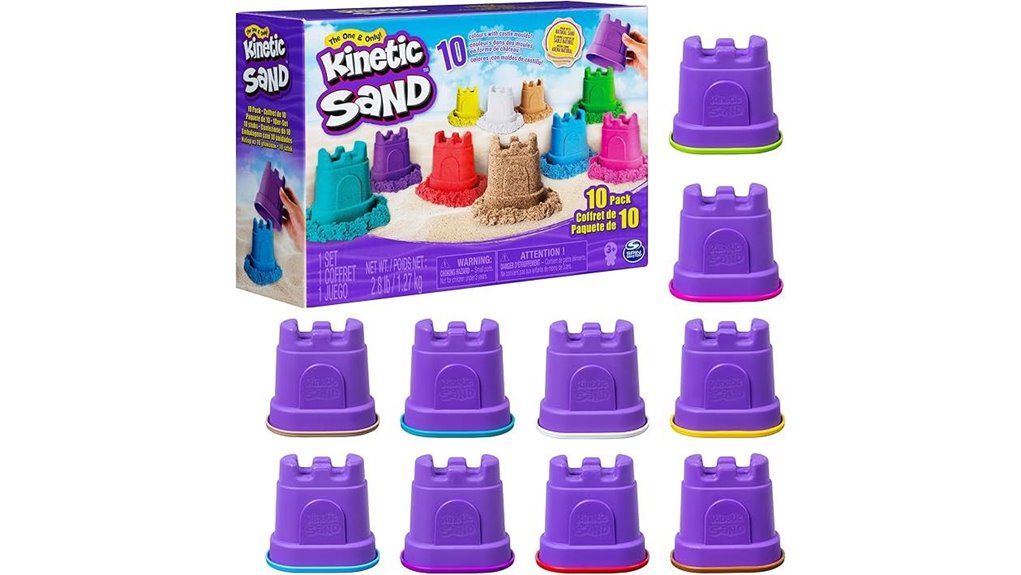 ten color kinetic sand castle pack