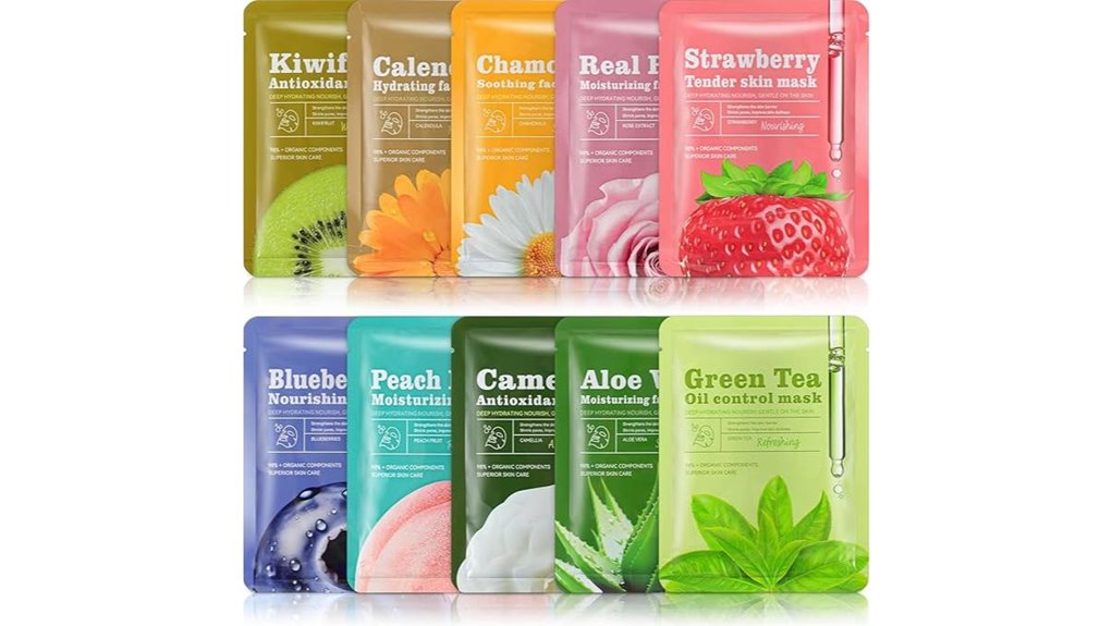 ten pack hydrating sheet masks