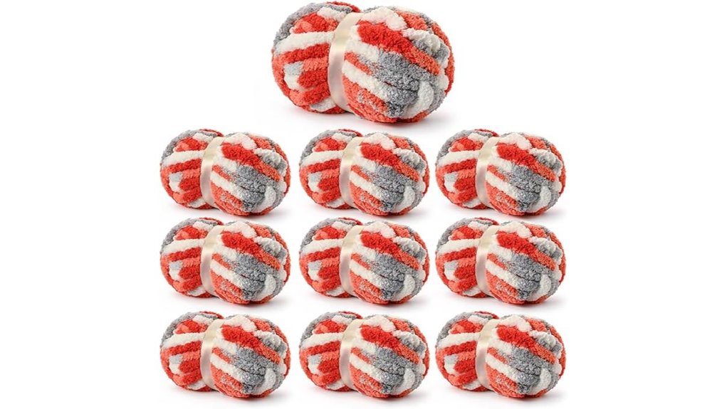 ten pack variegated fluffy chenille