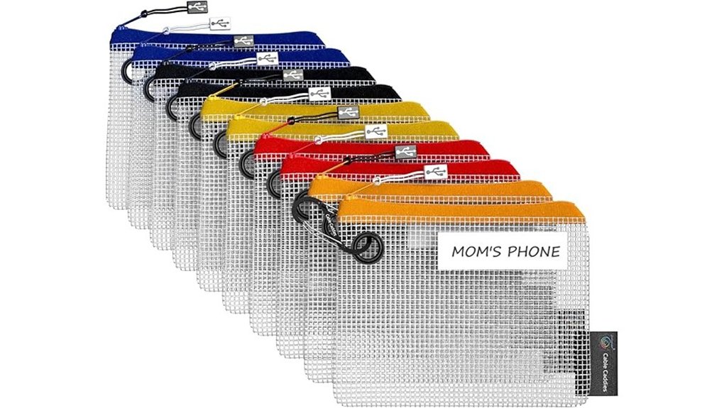 ten pack zippered cable pouches