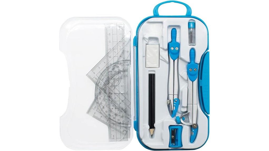 ten piece geometry set with storage