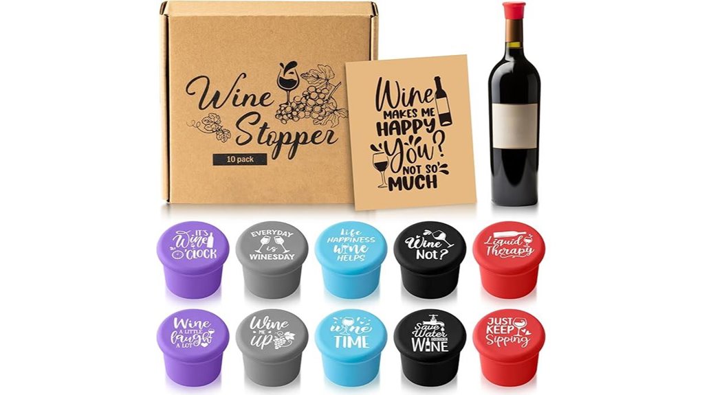 ten piece silicone wine stoppers