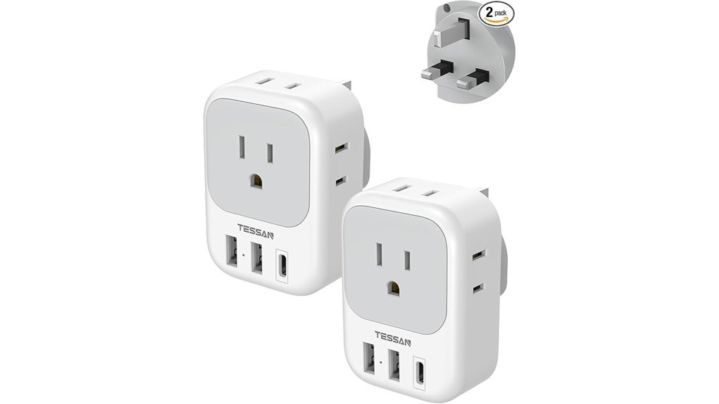 tessan dual usb uk adapter