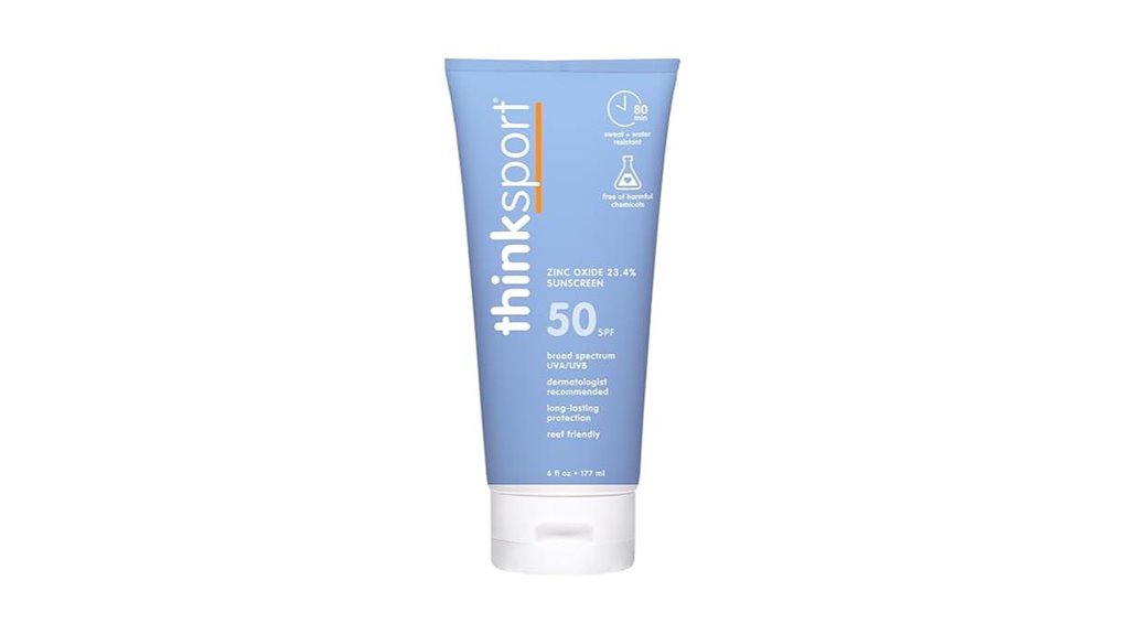 thinksport spf50 zinc oxide