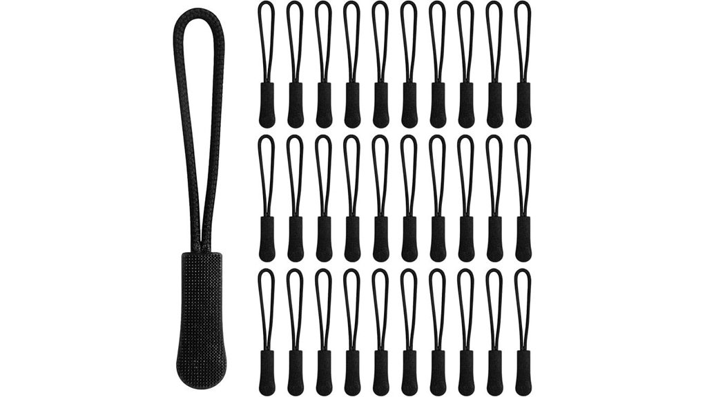 thirty black universal zipper pulls
