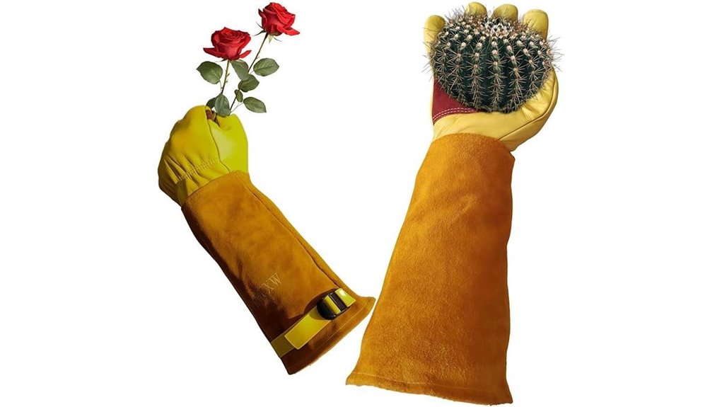 thorn proof cow leather gardening gloves