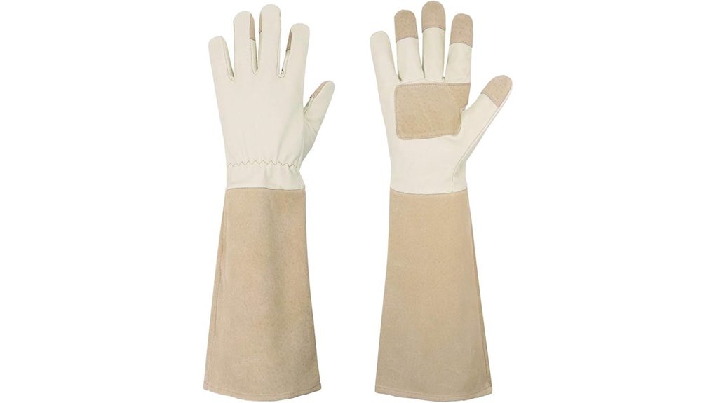 thornproof pigskin rose pruning gloves