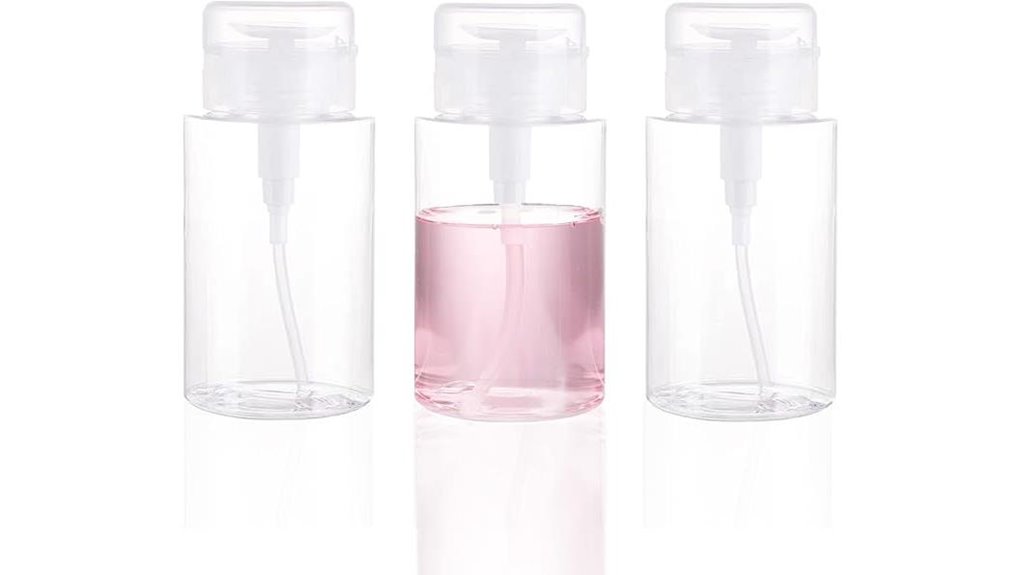 three 200ml push top dispensers