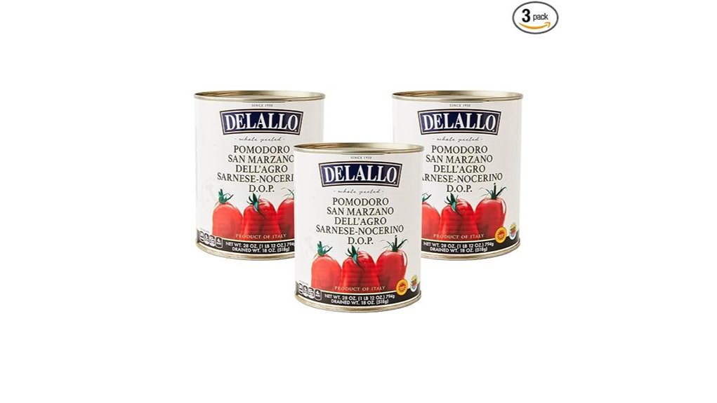 three 28oz san marzano tomatoes