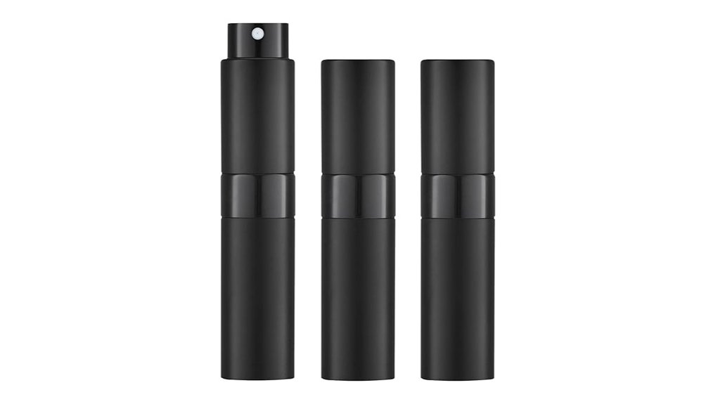three 8ml refillable perfume atomizers