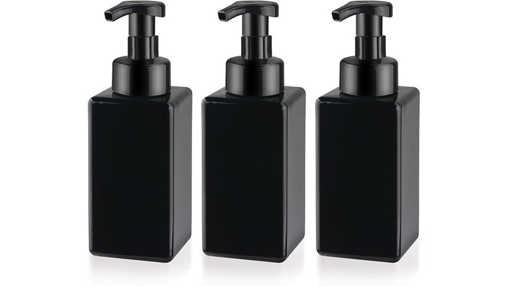 three black 450ml foaming dispensers