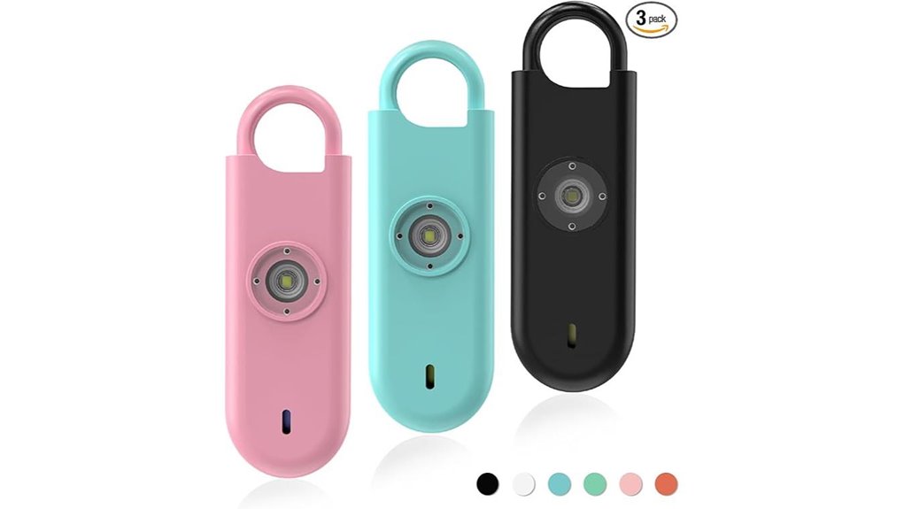 three color 140db personal alarms