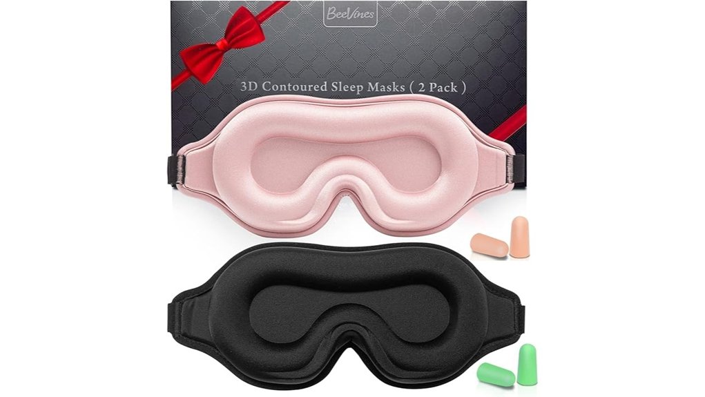 three dimensional contoured sleep masks