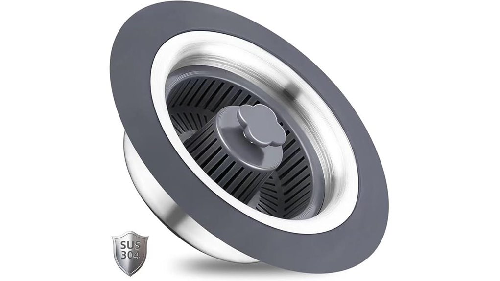 three function stainless sink strainer