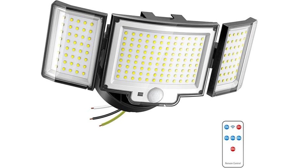 three head outdoor motion floodlight