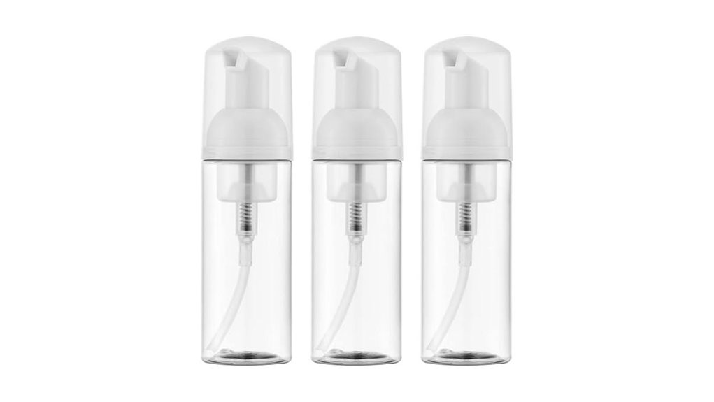 three pack 2oz clear foam pump