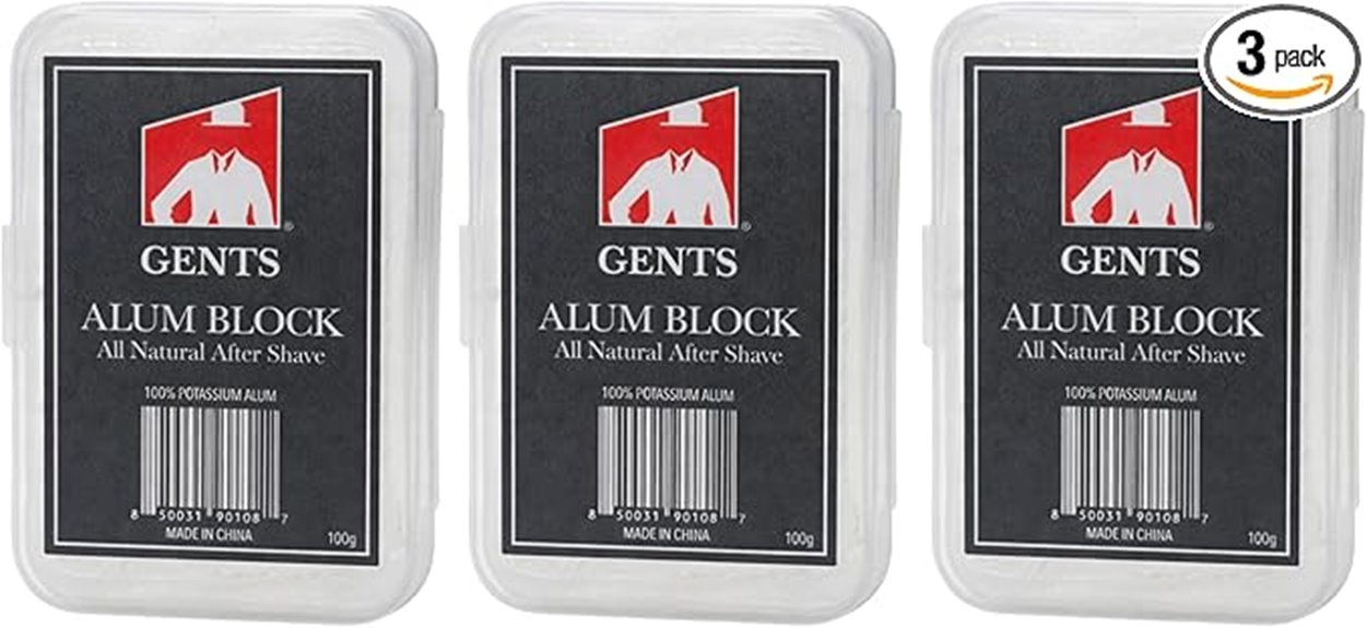 three pack alum block aftershave