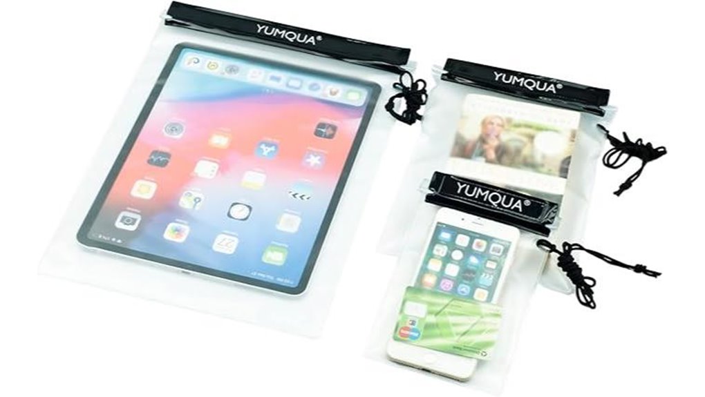 three pack clear waterproof drybags