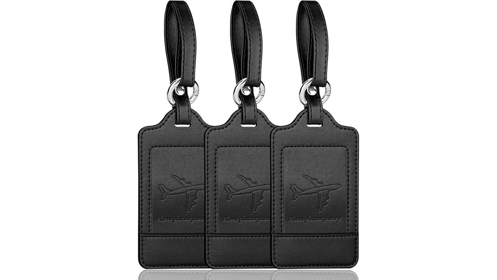 three pack privacy leather tags