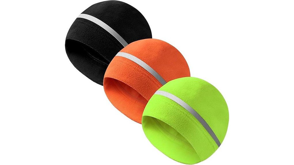 three pack reflective safety beanies