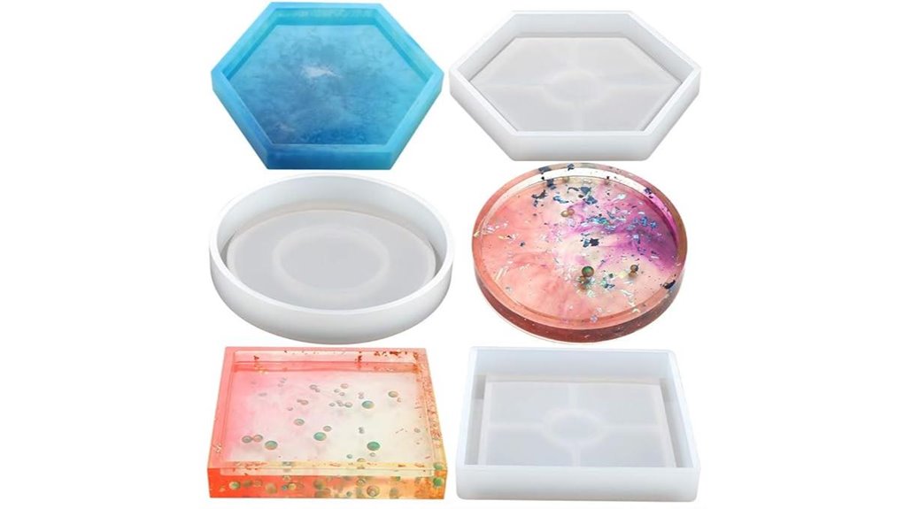 three pack silicone coaster molds