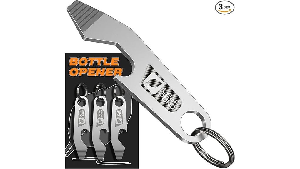 three pack stainless steel keychain