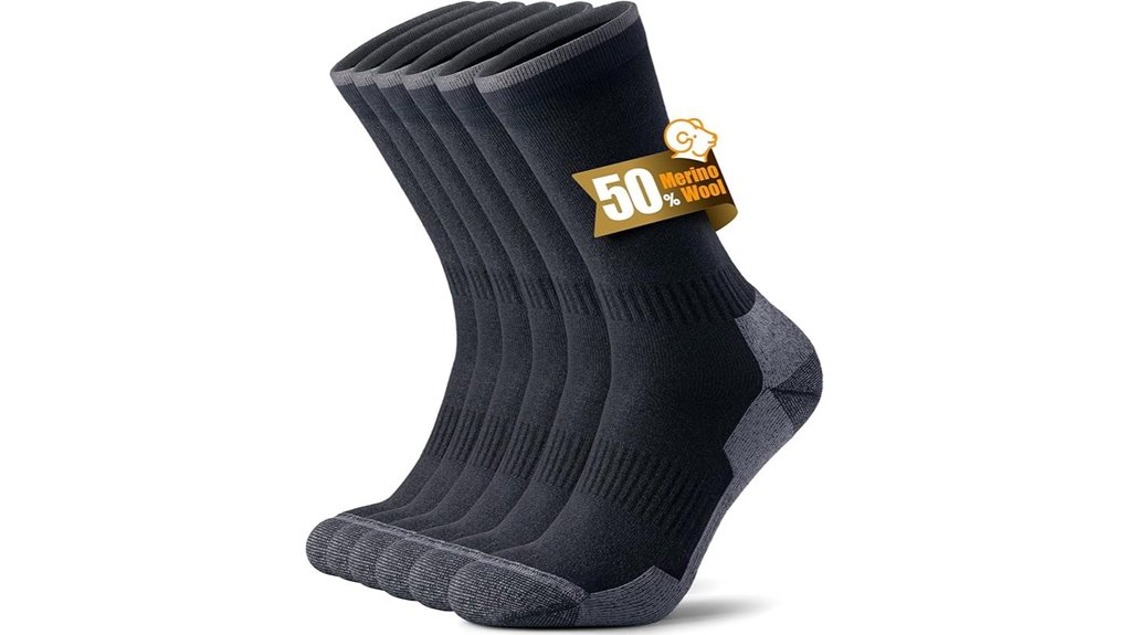 three pair merino wool hiking socks