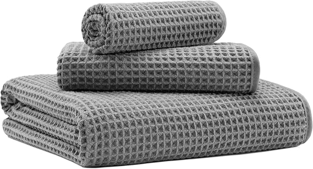 three piece 430 gsm waffle microfiber
