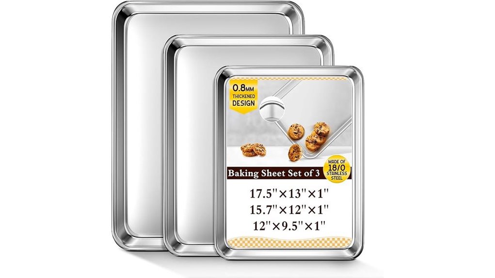 three piece commercial stainless baking