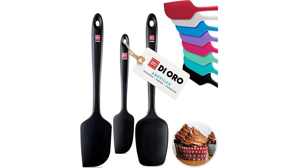 three piece heat resistant silicone spatulas