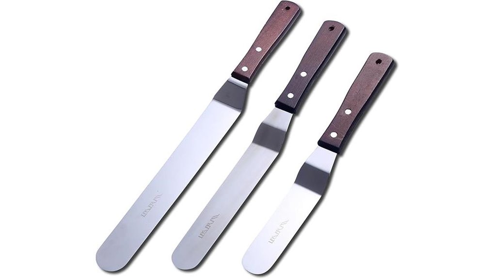 three piece offset icing spatula set