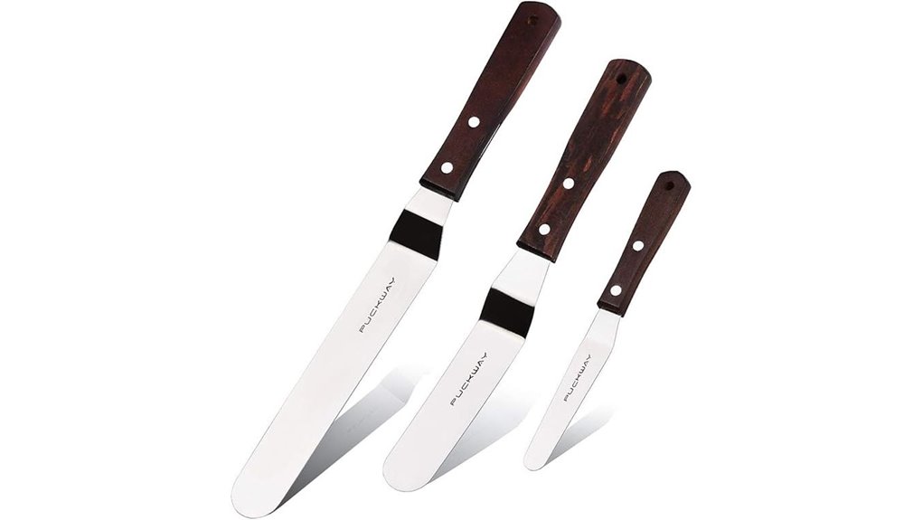 three piece offset icing spatulas