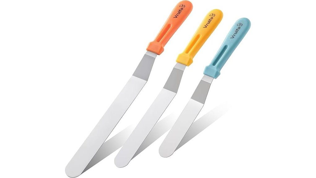 three piece offset icing spatulas