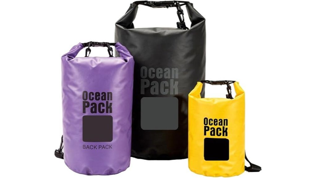 three size waterproof roll top bags