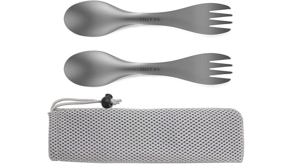 titanium 2 in 1 camping utensil