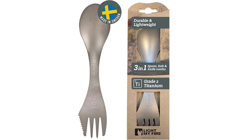 titanium camping spork utensil
