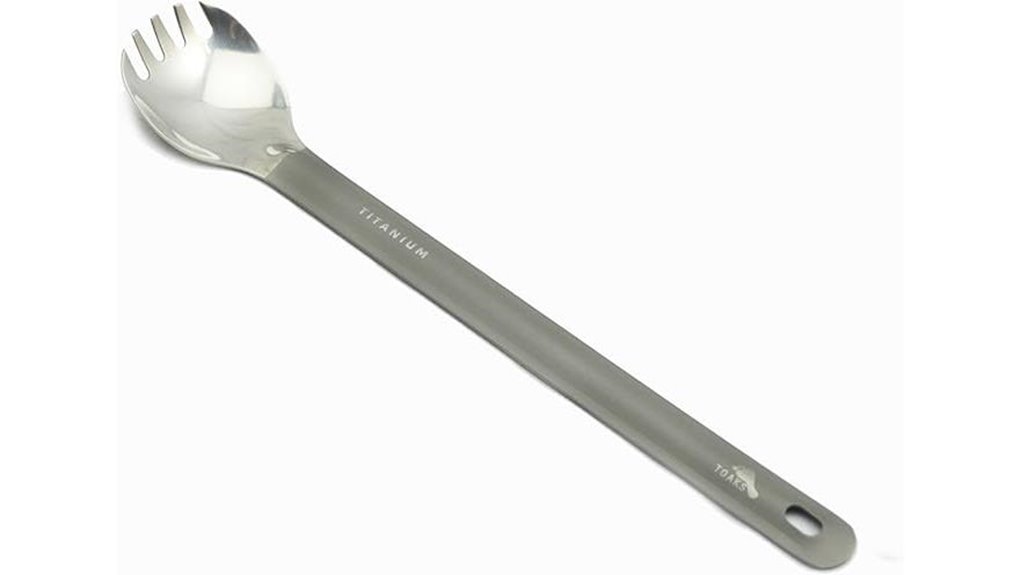 titanium long handle spork