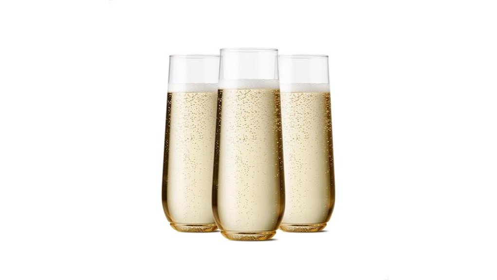 tossware 9oz flute glasses
