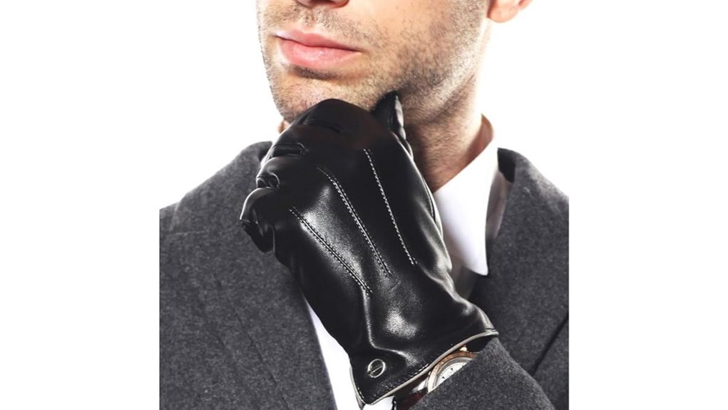 touchscreen cashmere fleece lined leather