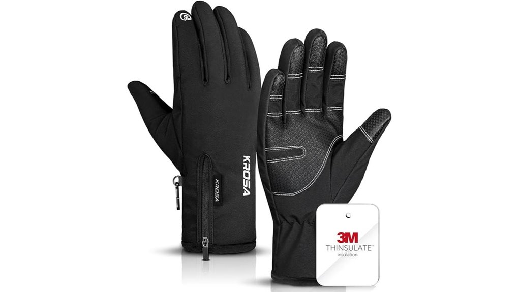 touchscreen waterproof thinsulate winter gloves