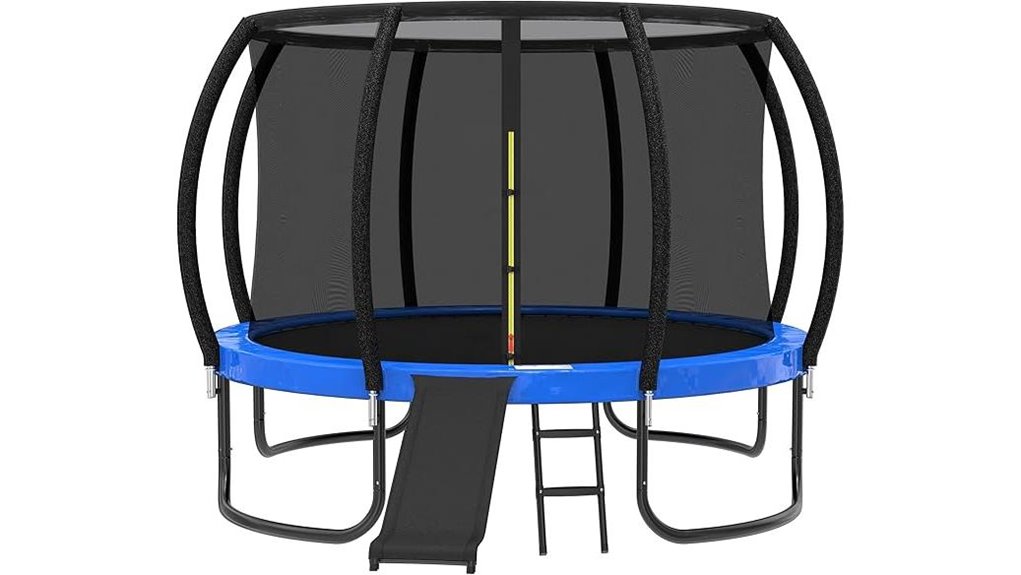 trampoline with slide enclosure