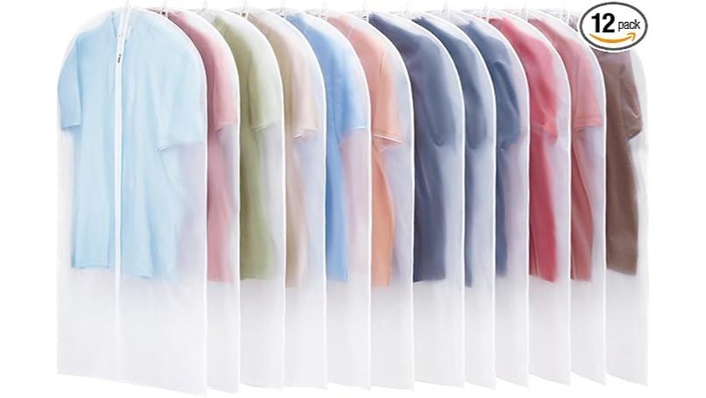 translucent 12 pack garment bags