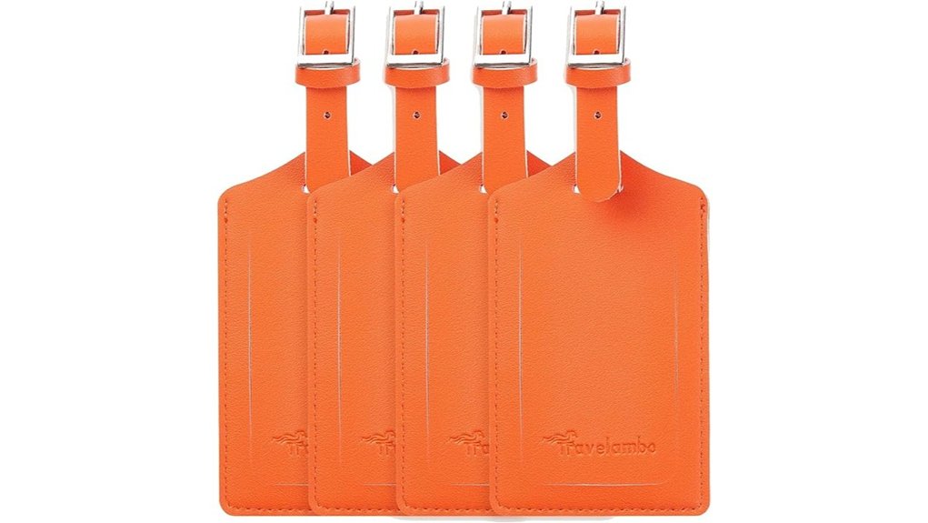 travelambo pu leather luggage tags
