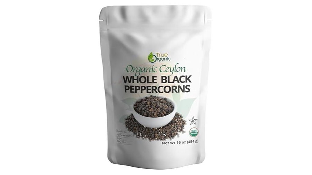true organic black peppercorns