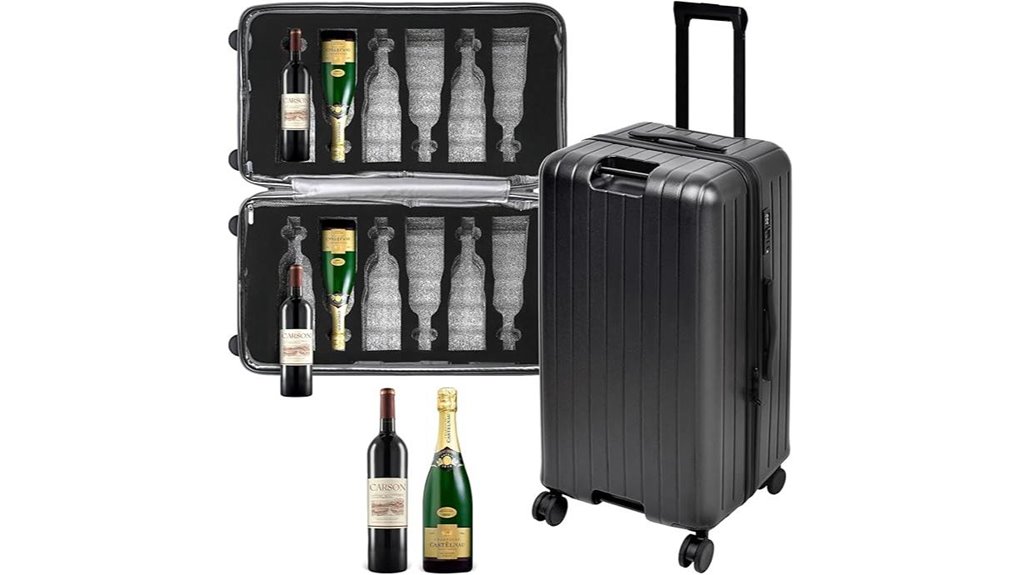 tsa approved 12 bottle wine suitcase