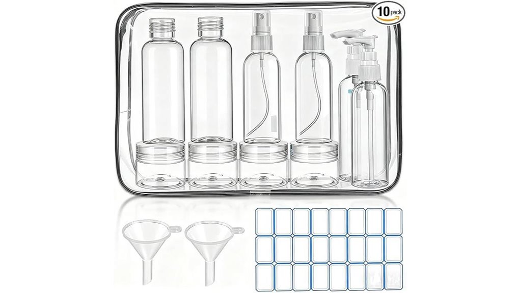 tsa approved leak proof toiletry bottles