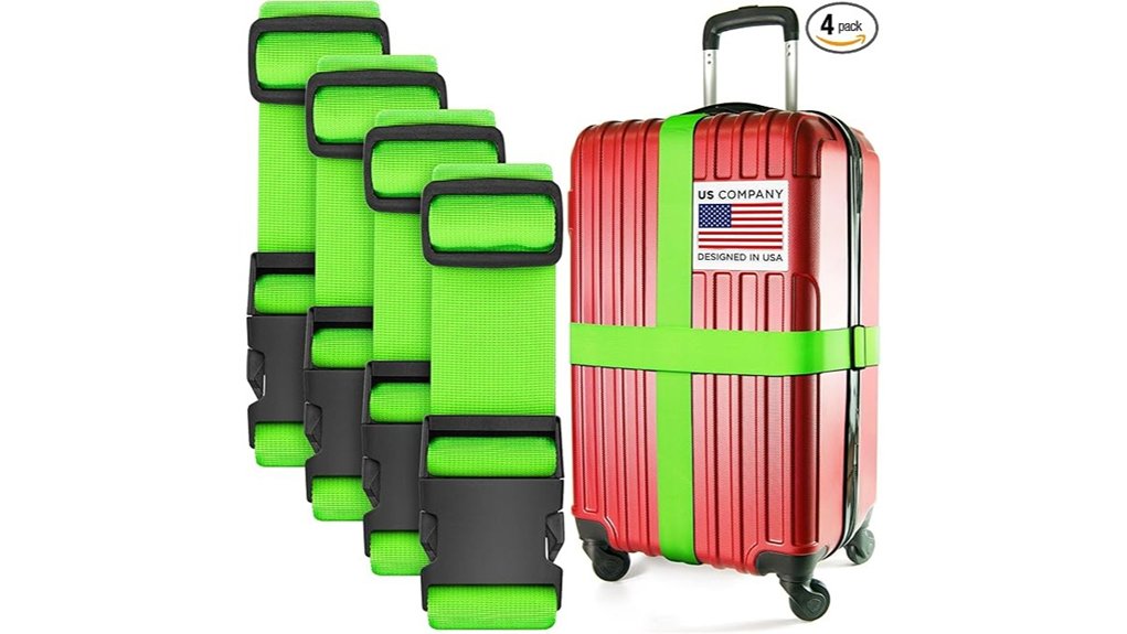 tsa approved neon green luggage straps