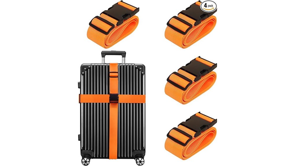 tsa approved orange luggage straps