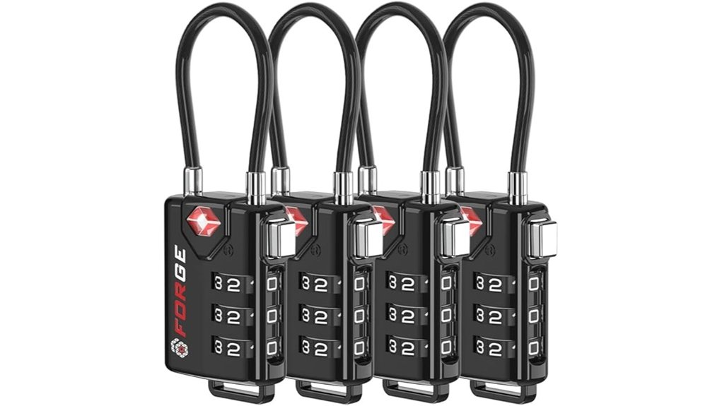 tsa approved resettable alloy cable lock